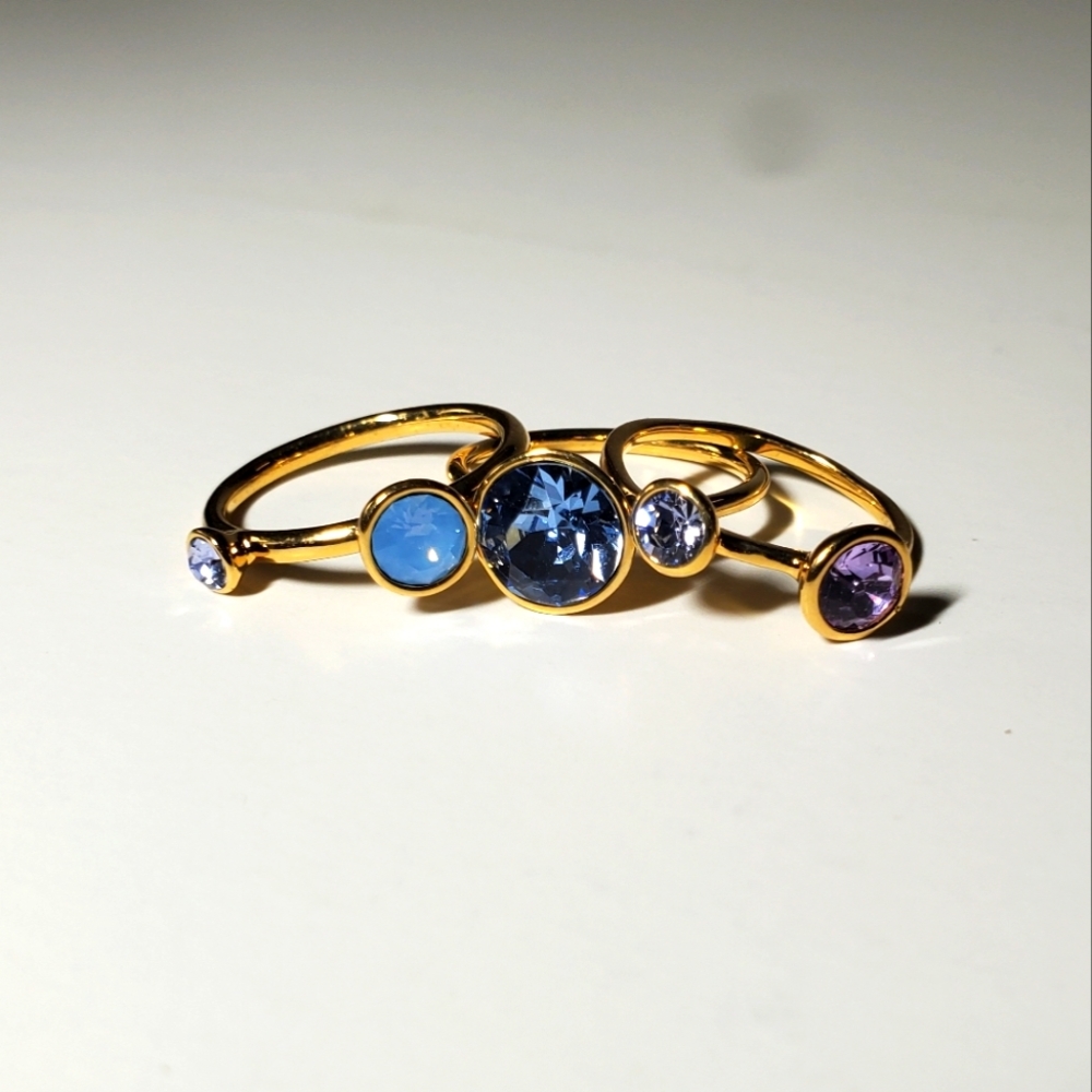 Ted Baker London Jackie Swarovski Crystal Stacking Rings